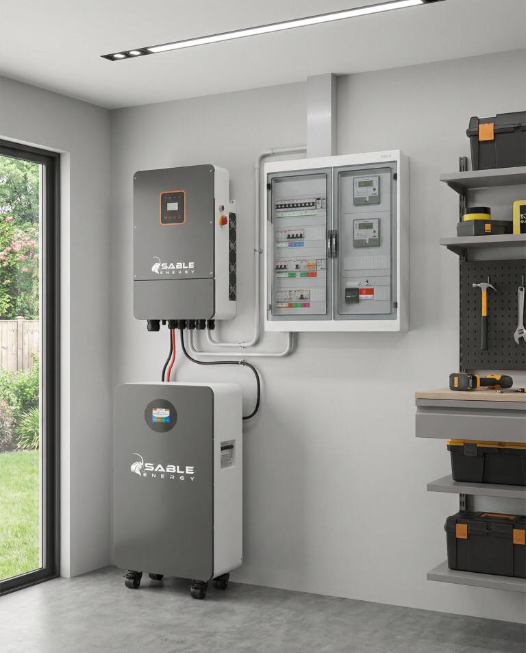 Hybrid solar and battery installation